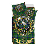 Cranstoun Tartan Crest Bedding Set - Golden Thistle Style